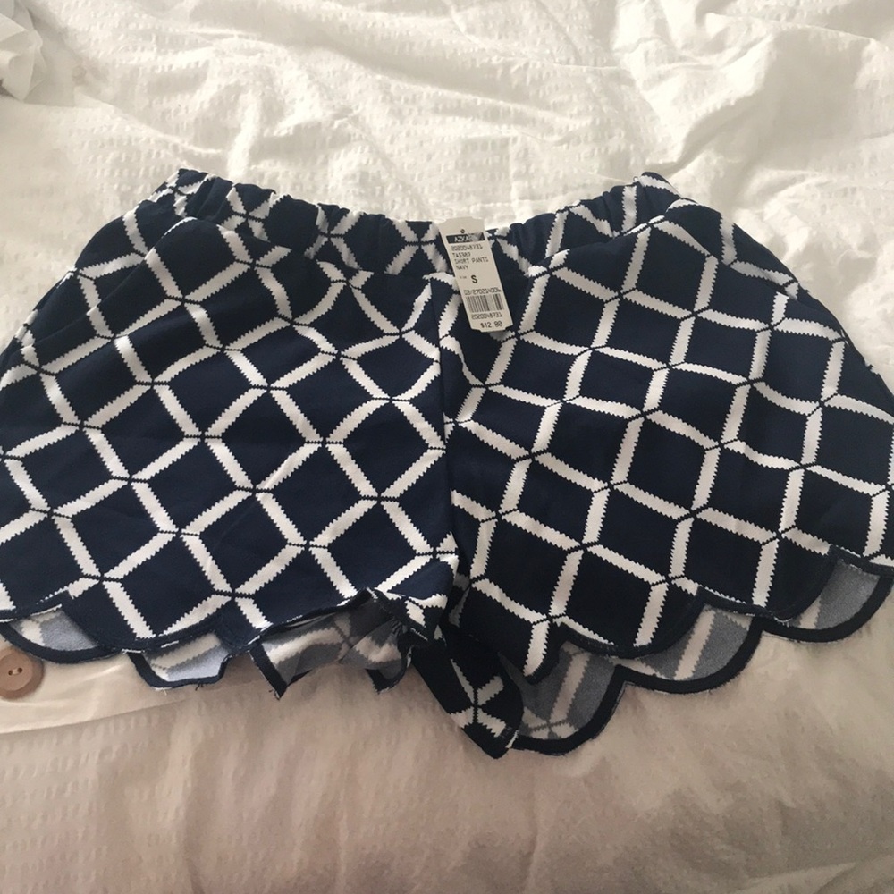 Navy Blue Scalloped Shorts 💙